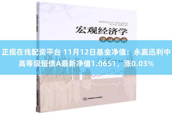 正规在线配资平台 11月12日基金净值：永赢迅利中高等级短债A最新净值1.0651，涨0.03%