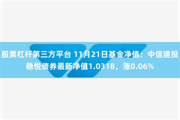 股票杠杆第三方平台 11月21日基金净值：中信建投稳悦债券最新净值1.0318，涨0.06%