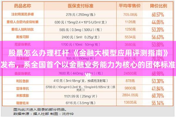 股票怎么办理杠杆 《金融大模型应用评测指南》发布，系全国首个以金融业务能力为核心的团体标准